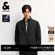 杰克·瓊斯（JACK&JONES）男裝秋冬季軟殼外套男士立領(lǐng)防潑水戶(hù)外加絨保暖休閑夾克外套 E43純黑色 XL （185）偏大,建議拍小一碼