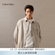 Calvin KleinJeans春秋男士美式復古工裝風(fēng)ck貼袋印花休閑通勤長(cháng)袖襯衫外套 PED-奶茶咖 S