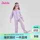 笛莎童裝女童套裝2025秋季兒童運動(dòng)上衣束腳褲兩件套 丁香紫 150