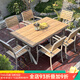 御藤美家（ROYAL RATTAN）戶(hù)外桌椅別墅花園庭院桌椅休閑咖啡廳室外露臺陽(yáng)臺防腐木塑木桌椅 特價(jià)款：巴克6椅+150CM大板長(cháng)桌【碳鋼】 如圖