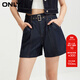 ONLY夏季時(shí)尚百搭高腰顯瘦A字短褲牛仔褲女|124243020 J37 1000洗水藍牛仔 S 160/64A
