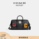 蔻馳（COACH）奧萊男士男包經(jīng)典標志VENTURER 27號大容量旅行手提包通勤 青銅色硬件/炭黑色 混合色