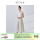 EIN【風(fēng)琴褶天使裙】EIN言絲棉長(cháng)款純色無(wú)袖百褶連衣裙女秋款 象牙白 L