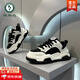 啄木鳥(niǎo)男鞋春秋季2026新款黑白板鞋厚底增高鞋潮流百搭運動(dòng)休閑面包鞋男 黑色 42