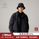 藍岐秋季彎刀袖工裝立領(lǐng)夾克無(wú)氟防潑水寬松休閑翻領(lǐng)短款外套男 月夜黑 M