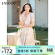 LAGOGO荷葉邊多巴胺暈染連衣裙女拉谷谷2025年春夏新款印花裙子 混色 S