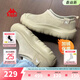 Kappa卡帕女鞋棉鞋2026秋冬新款時(shí)尚加絨保暖云朵鞋一腳蹬棉鞋雪地靴子 灰卡其 37