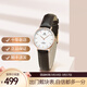 天王（TIAN WANG）定制刻字手表簡(jiǎn)約薄款時(shí)尚防水皮帶石英表男女情侶表情人節禮物 棕皮帶 女表LS3851P.LC.W