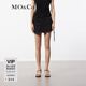 MO&Co.牛仔裙褲夏搖滾風(fēng)黑牛低腰解構圍裹式工裝口袋棉質(zhì)短褲摩安珂 牛仔黑色 S 26