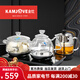 金灶底部自動(dòng)上水電熱水壺玻璃泡茶壺多功能智能恒溫燒水壺黑色H9 0.8L 三件套（燒水+消毒+煮茶）