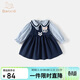班喜迪女童連衣裙春裝新款洋氣寶寶公主裙周歲禮服春秋款兒童學(xué)院風(fēng)裙子