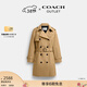 蔻馳（COACH）【三八節禮物】奧萊女士女裝純色中長(cháng)款風(fēng)衣戶(hù)外外套 卡其色 S