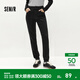 森馬（Semir）森柔|森馬牛仔褲女冬季修身抓毛小腳褲顯瘦舒適韓版休閑潮流長(cháng)褲 牛仔水洗黑98201 28