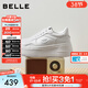 百麗（Belle）沈月同款步步糕厚底小白鞋女26新款商場(chǎng)增高休閑板鞋E7J1DAM6預售 米白色（6CM跟高）【沈月同款】 37
