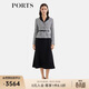 PORTS女撞色束腰二合一連衣裙ALQ9D033WCD047 黑色混色 10