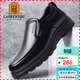 老人頭（LAORENTOU）男士皮鞋商務(wù)休閑鞋頭層牛皮套腳鞋耐滑圓頭爸爸鞋 260278 黑42