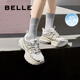 百麗（Belle）張凌赫同款星河軌跡老爹鞋女網(wǎng)面透氣休閑厚底運動(dòng)鞋B2199AM6預售 【周雨彤同款】金色-女款 37 (235mm)