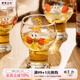 摩登主婦原創(chuàng  )啤酒杯個(gè)性豬豬玻璃杯女生可愛(ài)家用牛奶果汁飲料杯子 卡通玻璃杯-老虎 450ml