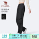 駱駝（CAMEL）加絨工裝褲男女防潑水直筒傘兵運動(dòng)褲 J35CAYL6024 幻影黑 S