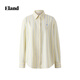 ELANDEland衣戀襯衫女翻領(lǐng)撞色條紋上衣 黃色 170