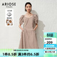 艾諾絲雅詩(shī)ARIOSEYEARS夏季新品通勤全棉收腰法式中長(cháng)連衣裙30519020 咖格 M