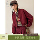 紫涵（ZIHAN）紫涵立領(lǐng)長(cháng)袖棒球服短外套女秋季簡(jiǎn)約休閑小個(gè)子夾克上衣 安可拉紅 M