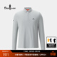 比音勒芬【不易變形不易褪色防曬小領(lǐng)T】2026春新款商務(wù)休閑長(cháng)袖POLO衫男 19淺灰色 XL （110）