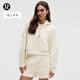 lululemon丨Scuba 女士超寬松款半拉鏈連帽衫*拉絨 LW3IG3S 淺象牙白/金 線(xiàn)上專(zhuān)享 XS /S