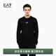 EMPORIO ARMANI/阿瑪尼官方旗艦EA7/男士純棉毛圈重磅運動(dòng)圓領(lǐng)套頭衛衣 【合身版】黑色/白色徽標 M  (推薦：135-150斤)