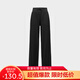 蕉內【劉浩存同款】熱皮301+女士薄絨直筒休閑褲垂墜長(cháng)褲秋冬新款秋裝 黑色 M