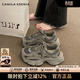 CAMILA KSENIA老爹鞋女士2026年新款春季時(shí)尚厚底增高百搭網(wǎng)面透氣休閑運動(dòng)鞋子 灰色 36