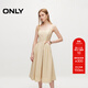 ONLY夏季休閑百搭方領(lǐng)修身中長(cháng)款吊帶連衣裙女|124207134 HH9 骨白色 M (165) 84A