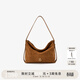 半坡飾族（bampo）綿綿包中號 頭層牛皮hobo包新款通勤麂皮單肩斜挎托特包38禮物 枇杷棕724