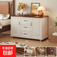 2026新款美式斗柜收納柜靠墻五斗柜房間置物柜客廳復古儲物柜 100CM白+深胡桃 【兩門(mén)三抽】 大容量