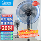 美的（Midea）電風(fēng)扇家用輕音搖頭立式20吋大頭扇交流定頻落地扇辦公室循環(huán)扇工業(yè)12米距遙控定時(shí)電扇 【FS45-22N】6葉機械無(wú)定時(shí)款