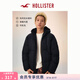 HOLLISTER美式保暖加厚連帽面包服棉服外套25秋冬季男裝332-5063 黑色 M (180/100A)