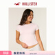 HOLLISTER美式經(jīng)典純色內搭打底修身短袖T恤26春女裝339-6099 淺粉色 M (165/88A)
