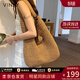 viney新款編織包包女包輕奢草編包大容量生日禮物送女友老婆 【卡其色】實(shí)用高檔單肩包 時(shí)尚品牌通勤輕奢休閑度假沙灘包