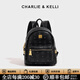 CHARLIE&KELLI CK品牌包包女款書(shū)包雙肩包女士2026年媽咪背包大容量實(shí)用電腦包 黑色小號【代寫(xiě)賀卡 贈專(zhuān)柜禮袋】