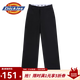 Dickies長(cháng)褲 女生修身百搭休閑長(cháng)褲 小LOGO直筒褲 DK012317 黑色 27