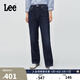 Lee品429標準直腳磨毛深藍色女保暖牛仔褲 深藍色 29
