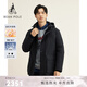 beanpole90%鵝絨BEANPOLE濱波 秋冬男士商務(wù)工裝風(fēng)休閑連帽發(fā)熱羽絨服外套 藏青色 L 180/96A