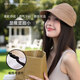 趣木也可扎高馬尾防曬帽女夏季百搭顯臉小可掛口罩空頂遮陽(yáng)鴨舌帽太陽(yáng)帽 咖啡色升級款 可掛口罩