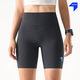 NEDAO26新品內道汗隱痕條紋四分收納緊身褲男女跑步短褲馬拉松運動(dòng)短褲 夜跑黑（女） M