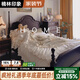 楠林印象美式復古實(shí)木床安娜床1.8m現代簡(jiǎn)約主臥法式輕奢中古風(fēng)雙人主臥床 實(shí)木床 1500mm*2000mm【靜音床板】