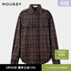 moussy 女裝新品美式校園風(fēng)字母印花流蘇襯衫女028HAZ30-0491 065花紋棕色 均碼