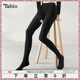 Tabio日本連褲襪女秋冬保暖加絨加厚打底襪不掉襠顯瘦黑色絲襪光腿神器 110D黑色 不加絨 1雙 XL (T-L)
