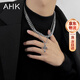 AHK十字架古巴鈦鋼項鏈男潮流吊墜首飾情人節生日禮物送男朋友老公 【防纏繞升級】十字架古巴雙鏈