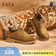 他她（TATA）男鞋冬季新款工裝鞋百搭休閑鞋復古低幫鞋子OFN01DM5 棕黃 38