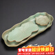 瓷牌茗茶具（cipaiming teaset）瓷牌茗 黑陶干泡盤(pán)茶盤(pán)茶托盤(pán)陶瓷茶臺茶托長(cháng)方形茶具盤(pán) 綠陶《蓮坐》干泡茶盤(pán)